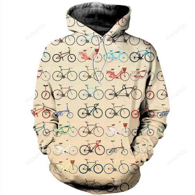 Bicycle 3D All Over Printed Hoodie, Zip- Up Hoodie 1