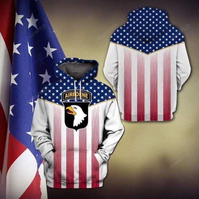 Airborne American Flag 3D All Print Hoodie, Zip- Up Hoodie 1