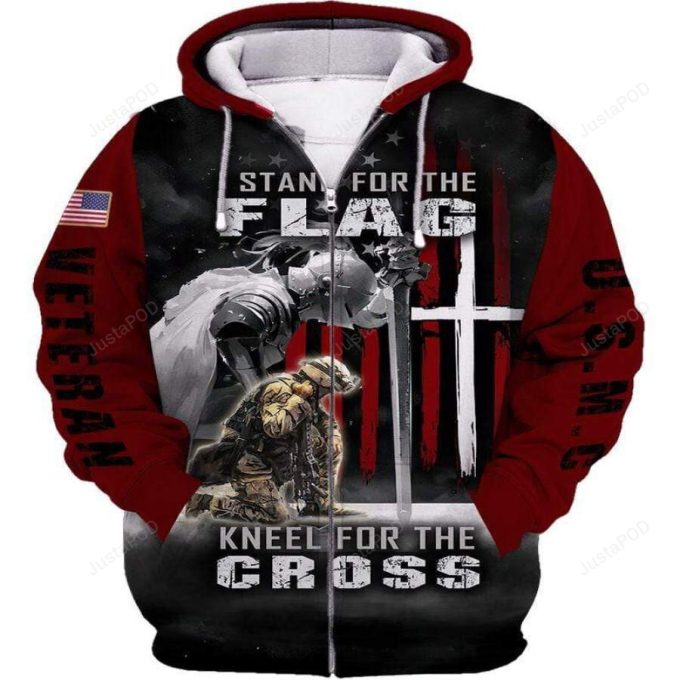 U.s Marine Corps Stand For The Flag 3D All Print Hoodie, Zip- Up Hoodie 1