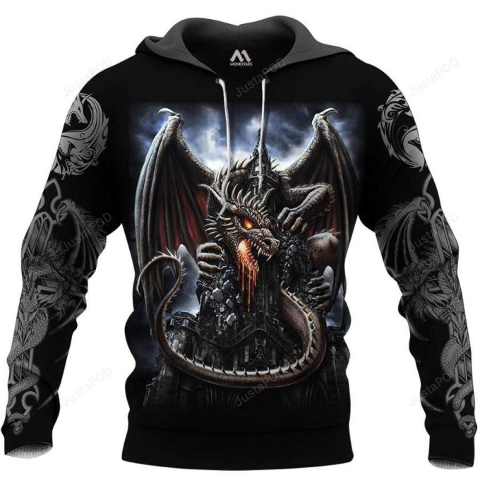 Scary Dragon With Cattle 3D All Print Hoodie, Zip- Up Hoodie 1