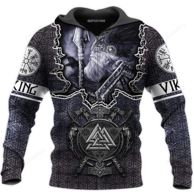 Beautiful Odin Viking 3D All Print Hoodie, Zip- Up Hoodie 1