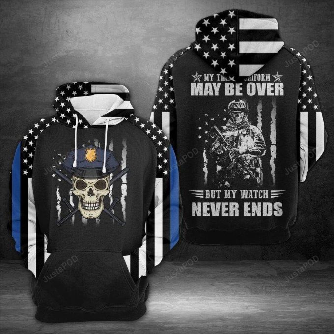 U.s Police My Time In Uniform 3D All Print Hoodie, Zip- Up Hoodie 1