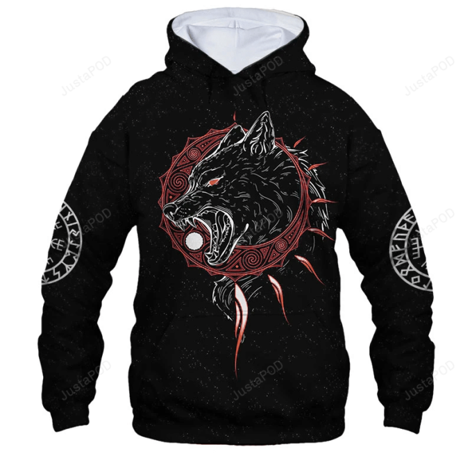 Skoll And Hati 3D All Over Printed Hoodie, Zip- Up Hoodie 1