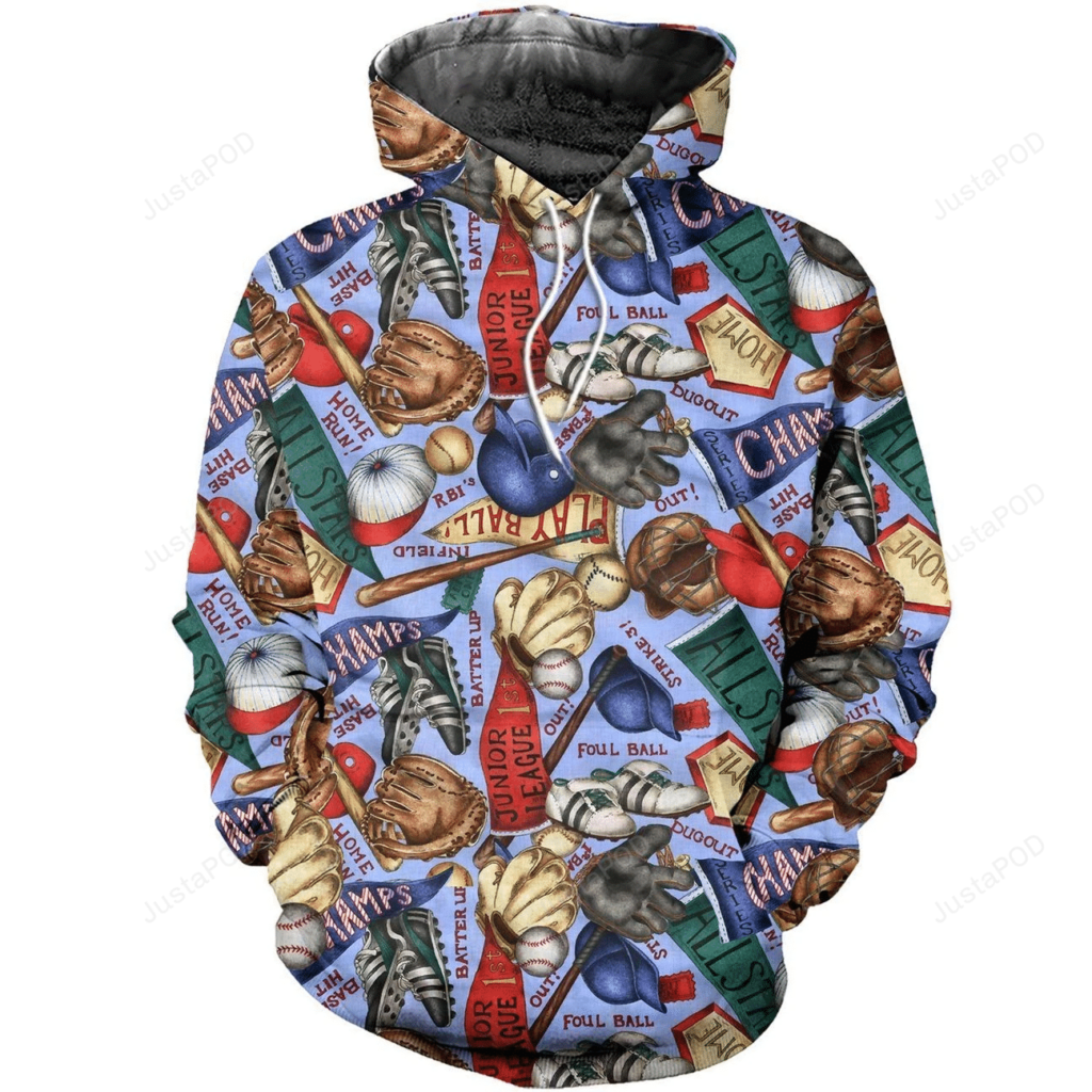 Baselball Fabric Awesome 3D All Over Print Hoodie, Zip-Up Hoodie 4