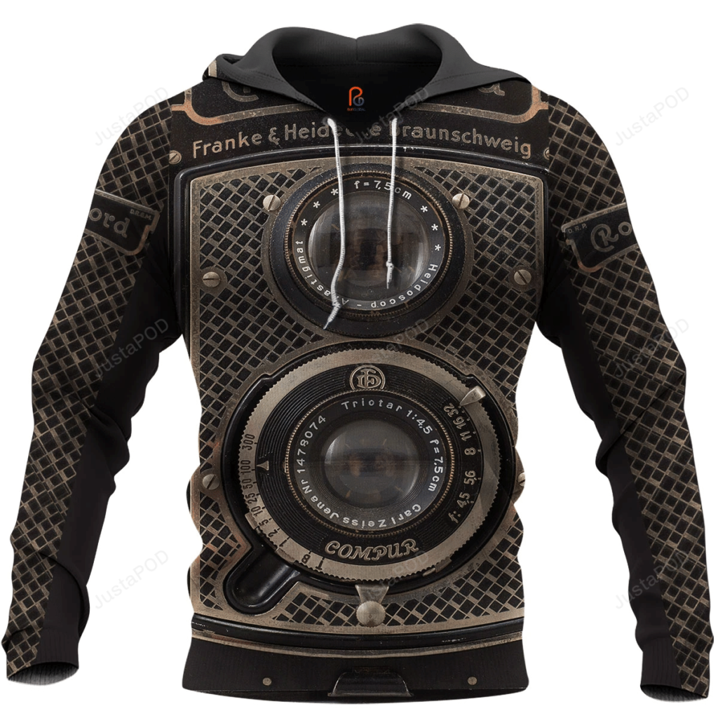 Vintage Camera 3D All Over Print Hoodie, Zip-Up Hoodie 4