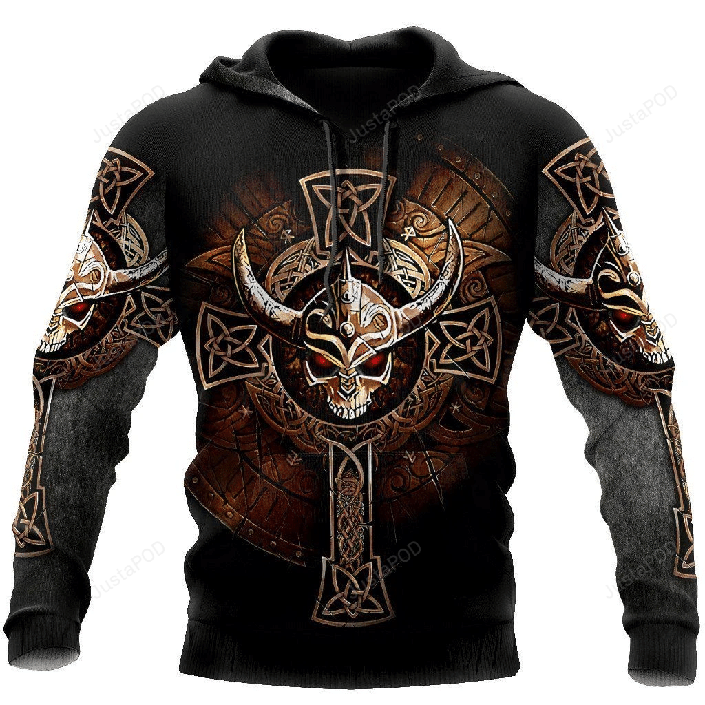 Viking Skulls 3D All Over Print Hoodie, Zip-Up Hoodie 4