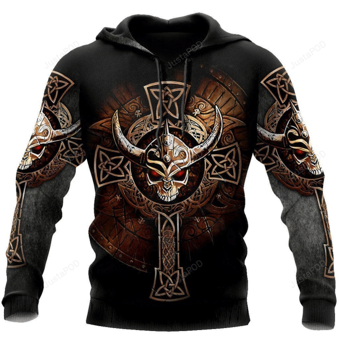 Viking Skulls 3D All Over Print Hoodie, Zip-Up Hoodie 1