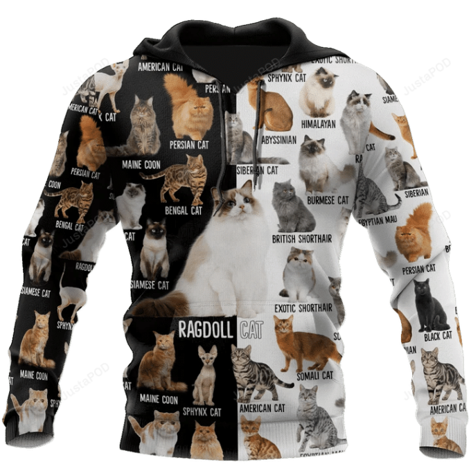 Love Cat 3D All Over Printed Hoodie, Zip- Up Hoodie 1