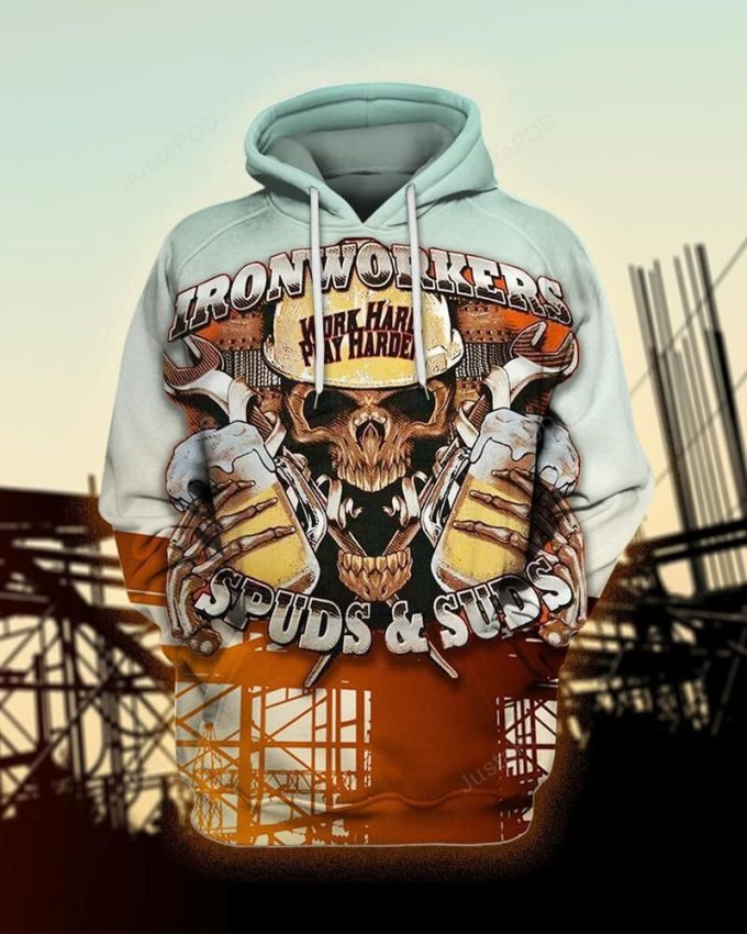 Ironworkers Spuds And Suds 3D All Over Printed Hoodie, Zip- Up Hoodie 1