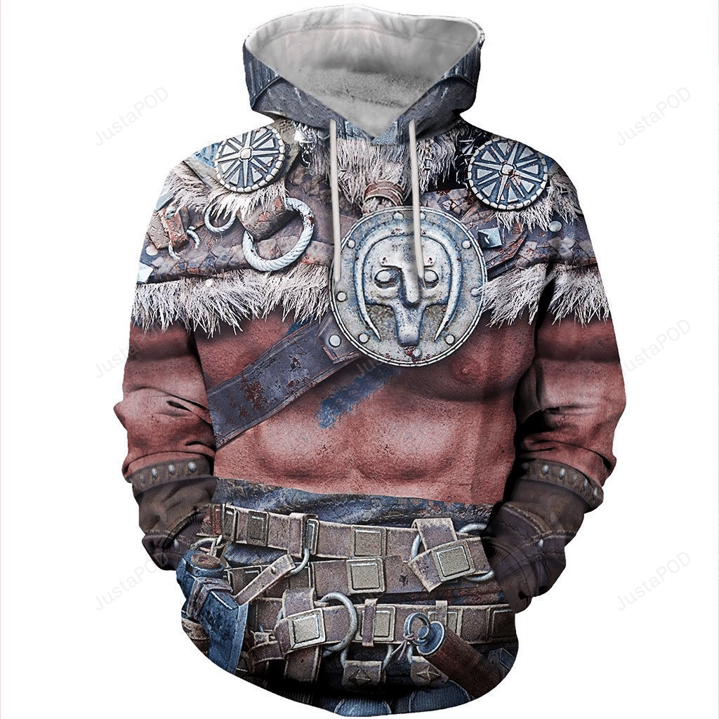 Viking Warrior 3D All Over Print Hoodie, Zip-Up Hoodie 4