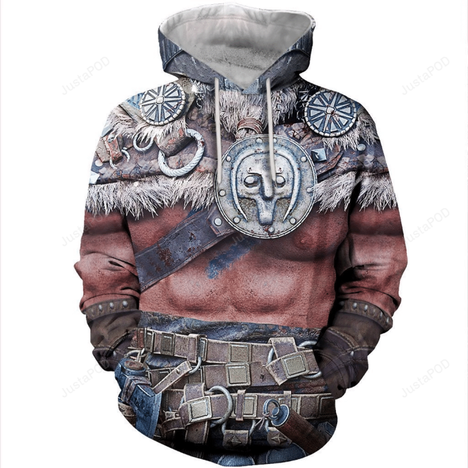 Viking Warrior 3D All Over Print Hoodie, Zip-Up Hoodie 1