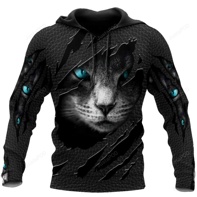 Hiden Cat Black Cat 3D All Over Print Hoodie, Zip-Up Hoodie 1