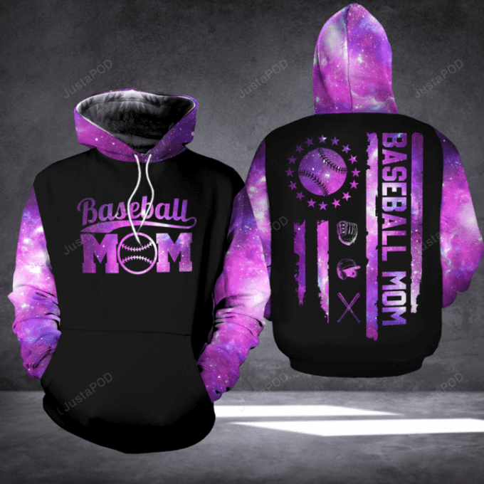 Baseball Mom Galaxy 3D All Print Hoodie, Zip- Up Hoodie 1