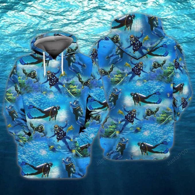 Diving 3D All Over Printed Hoodie, Zip- Up Hoodie 1