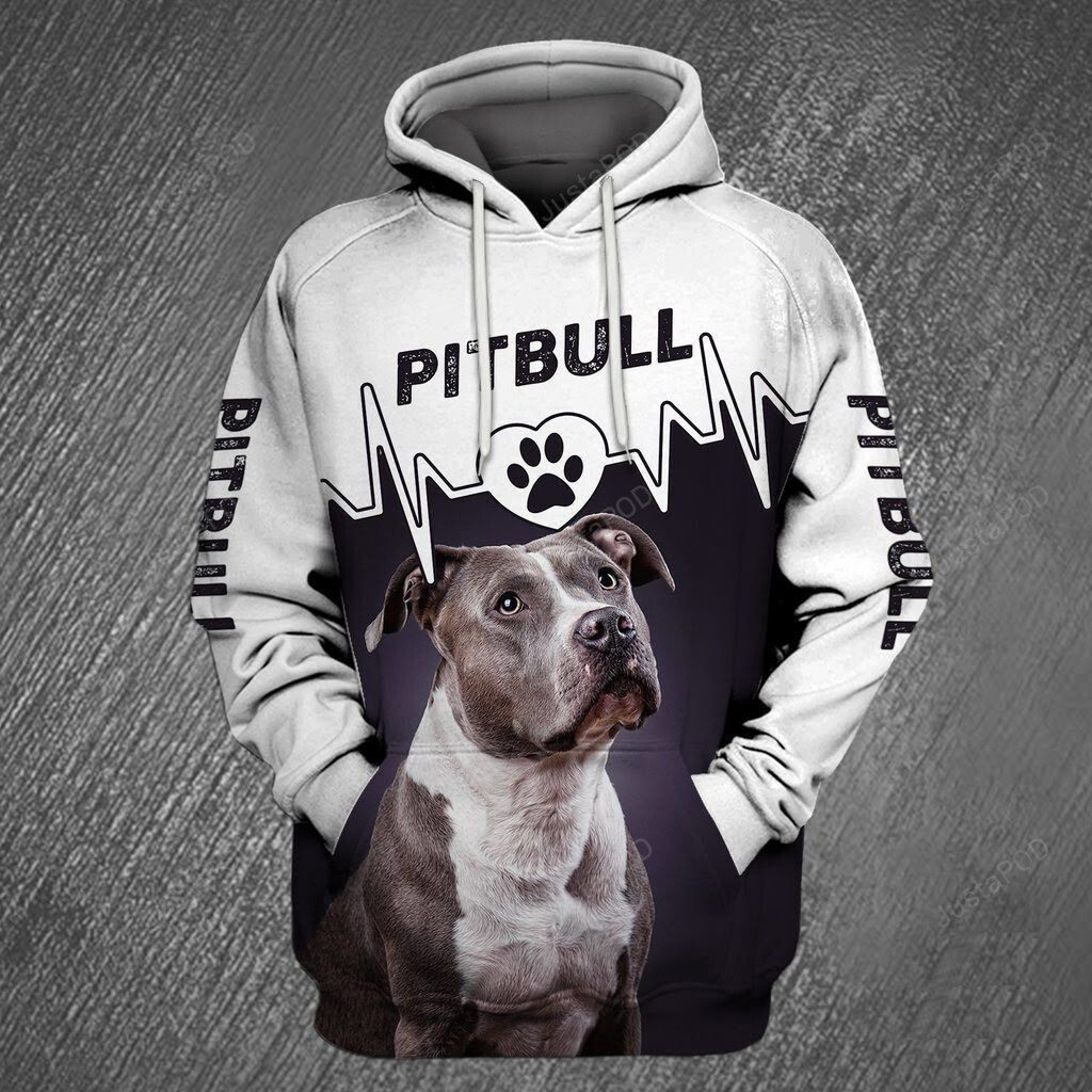 Pitbull Dog 3D All Over Printed Hoodie, Zip- Up Hoodie 4