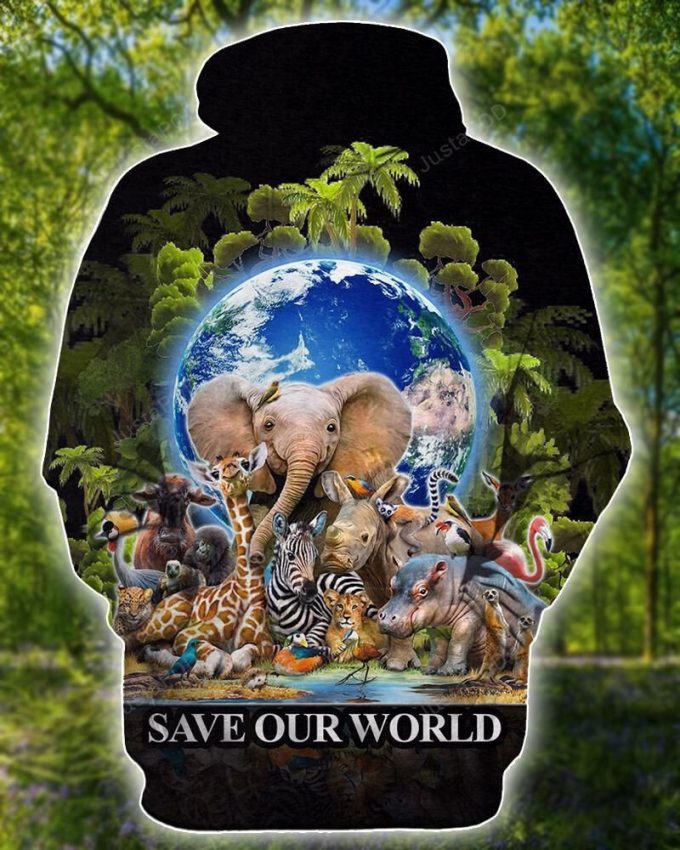 Save Animals The World 3D All Over Printed Hoodie, Zip- Up Hoodie 1