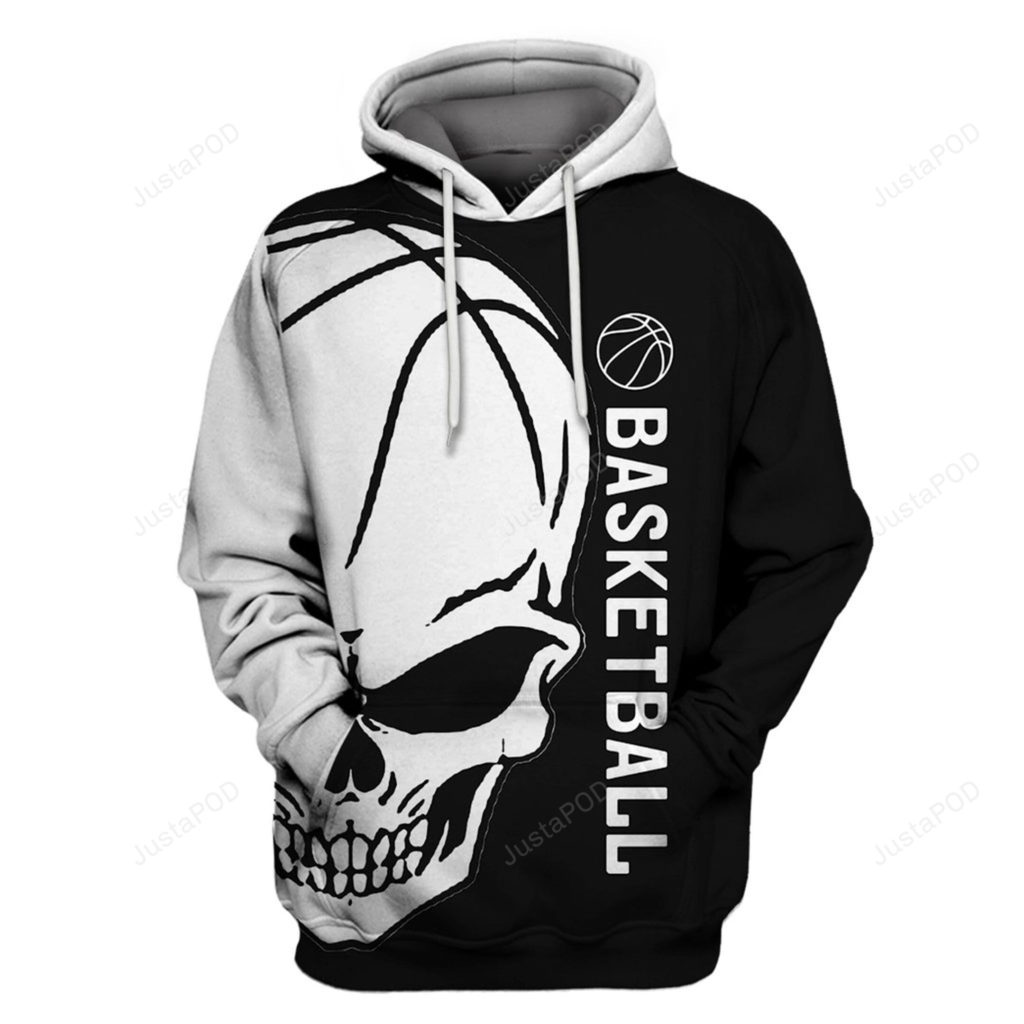 Basketball Skull 3D All Print Hoodie, Zip- Up Hoodie 4