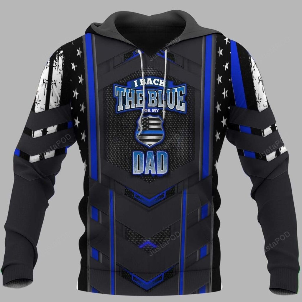 Back The Blue For My Dad 3D All Print Hoodie, Zip- Up Hoodie 4