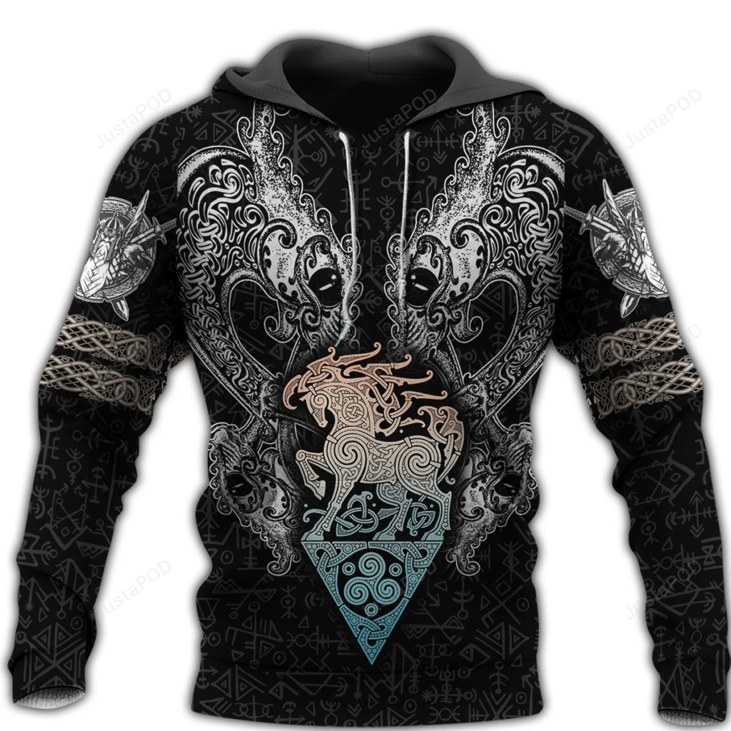 Viking God 3D All Over Printed Hoodie, Zip- Up Hoodie 4