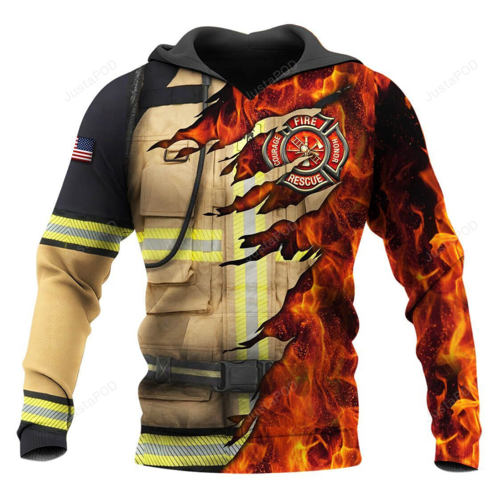 Firefighter 3D All Over Print Hoodie, Zip-Up Hoodie 4