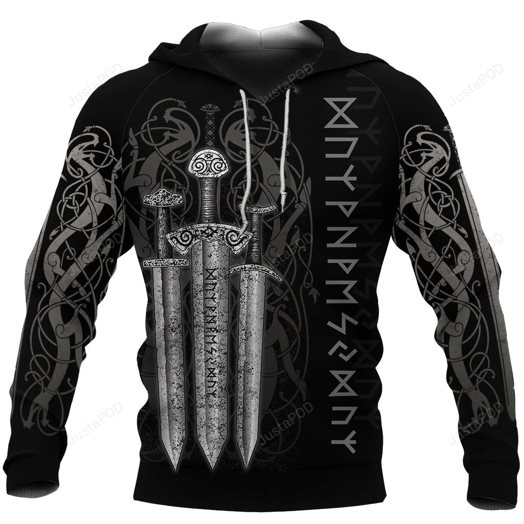 Viking Sword 3D All Over Printed Hoodie, Zip- Up Hoodie 4