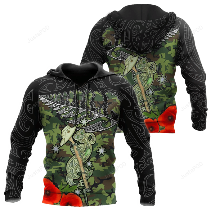 Lest We Forget Maori 3D All Over Print Hoodie, Zip-Up Hoodie 1