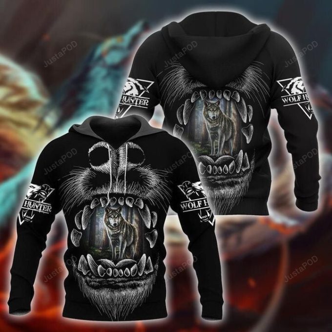 Wolf Black 3D All Over Print Hoodie, Zip-Up Hoodie 1