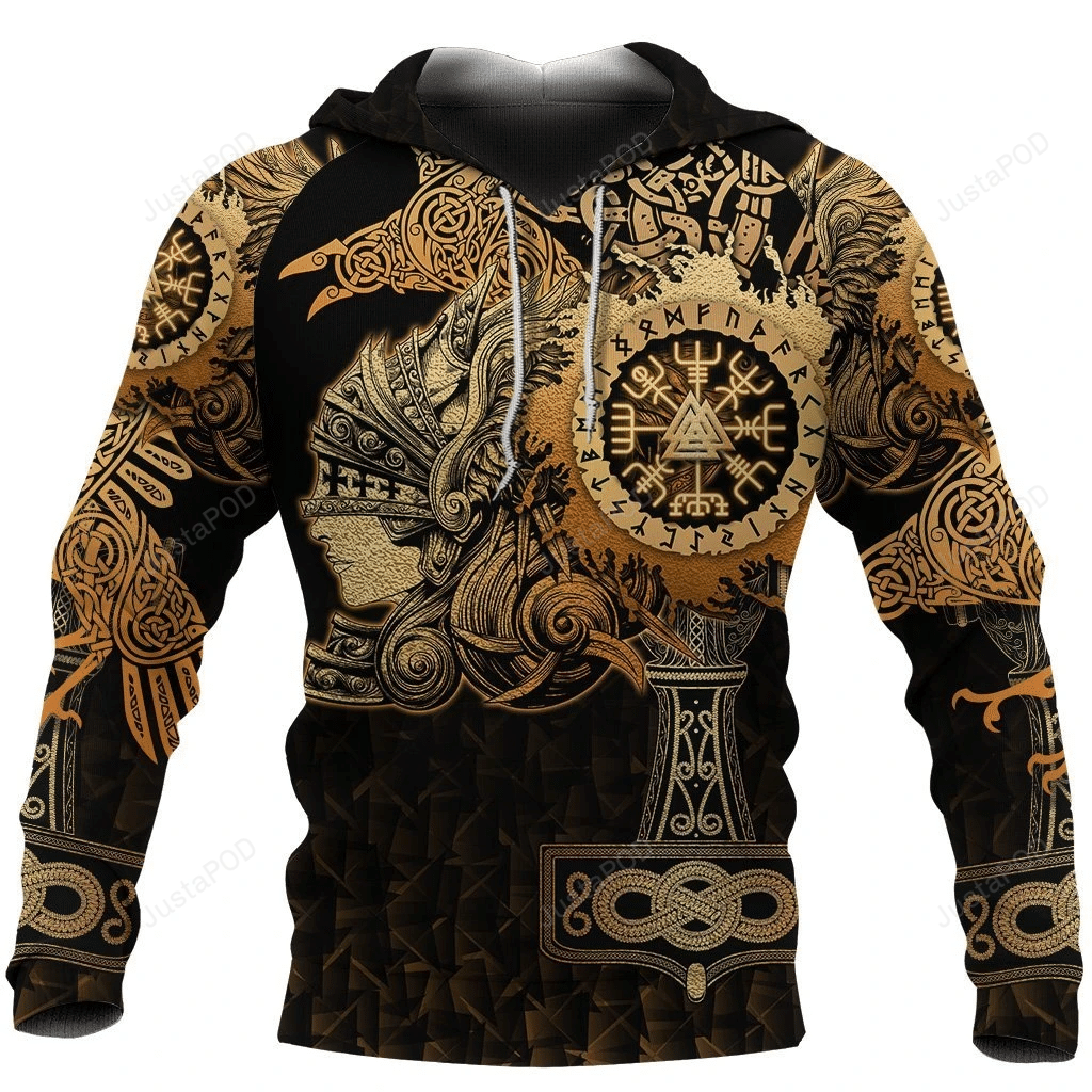 Viking Valkyrie 3D All Over Print Hoodie, Zip-Up Hoodie 4