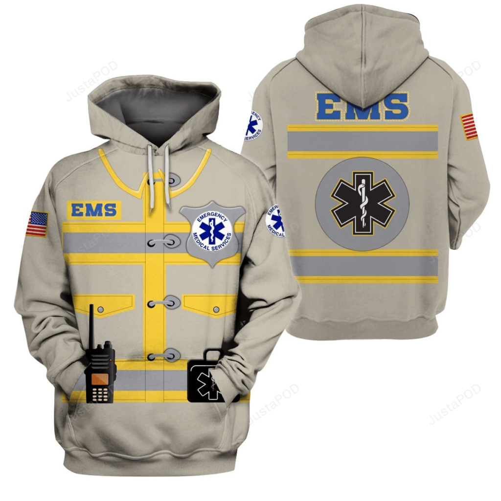 Ems 3D All Over Printed Hoodie, Zip- Up Hoodie 4