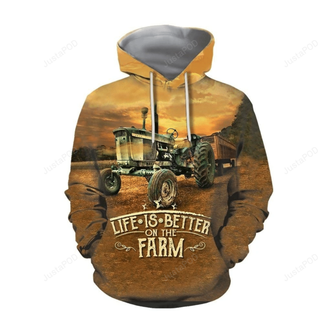 Farm Tractor 3D All Over Print Hoodie, Zip-Up Hoodie 1