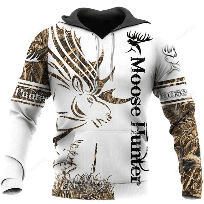 Moose Hunting Camouflage 3D All Over Printed Hoodie, Zip- Up Hoodie 1