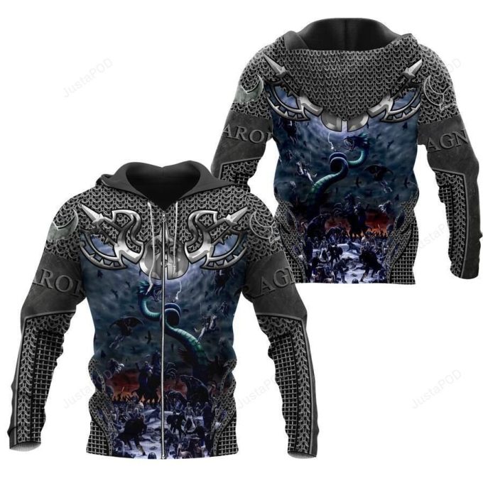 Vikings Jormung 3D All Over Printed Hoodie, Zip- Up Hoodie 1