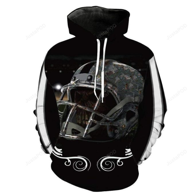 American Football Skull Old Helmet 3D All Print Hoodie, Zip- Up Hoodie 1