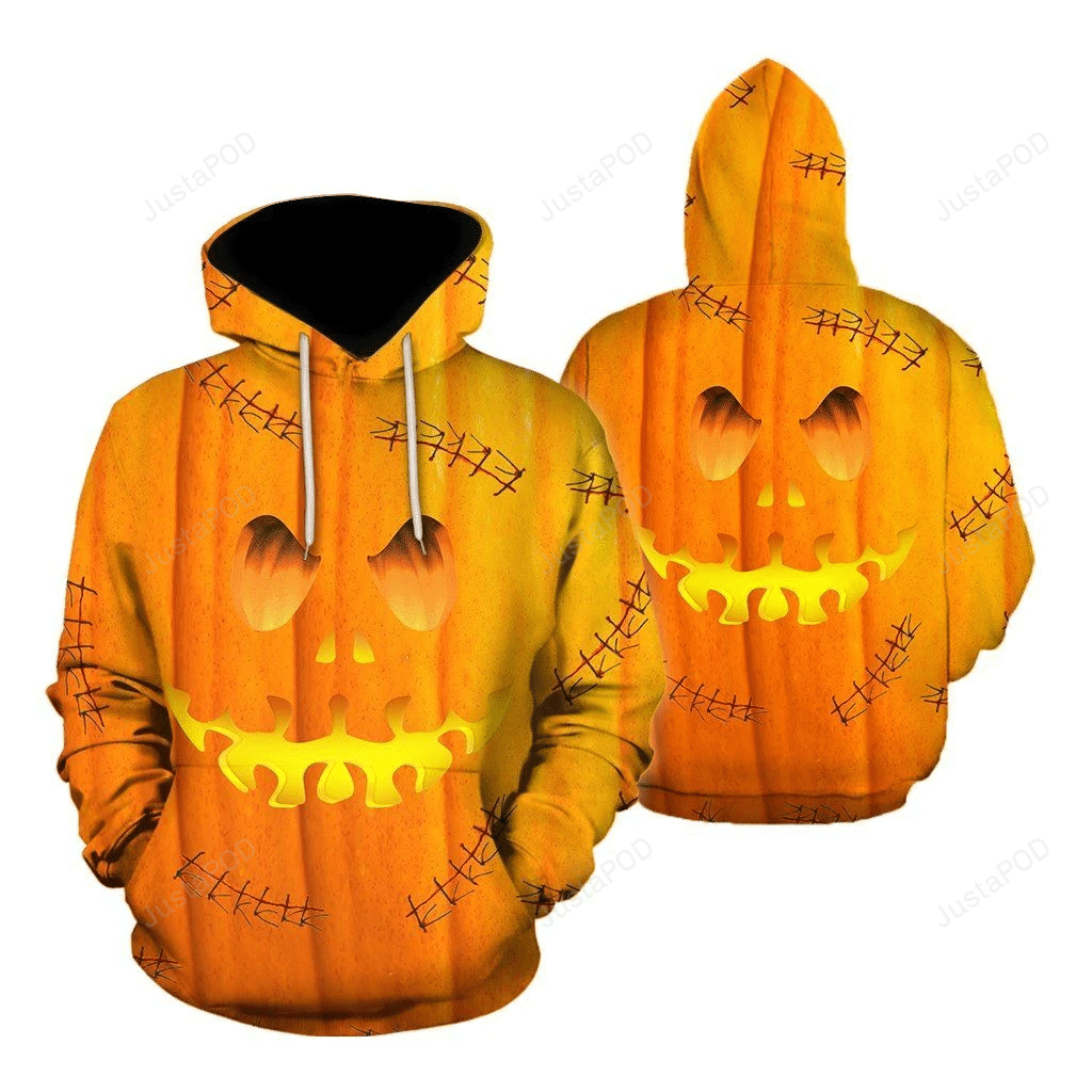 Halloween Orange 3D All Over Printed Hoodie, Zip- Up Hoodie 4