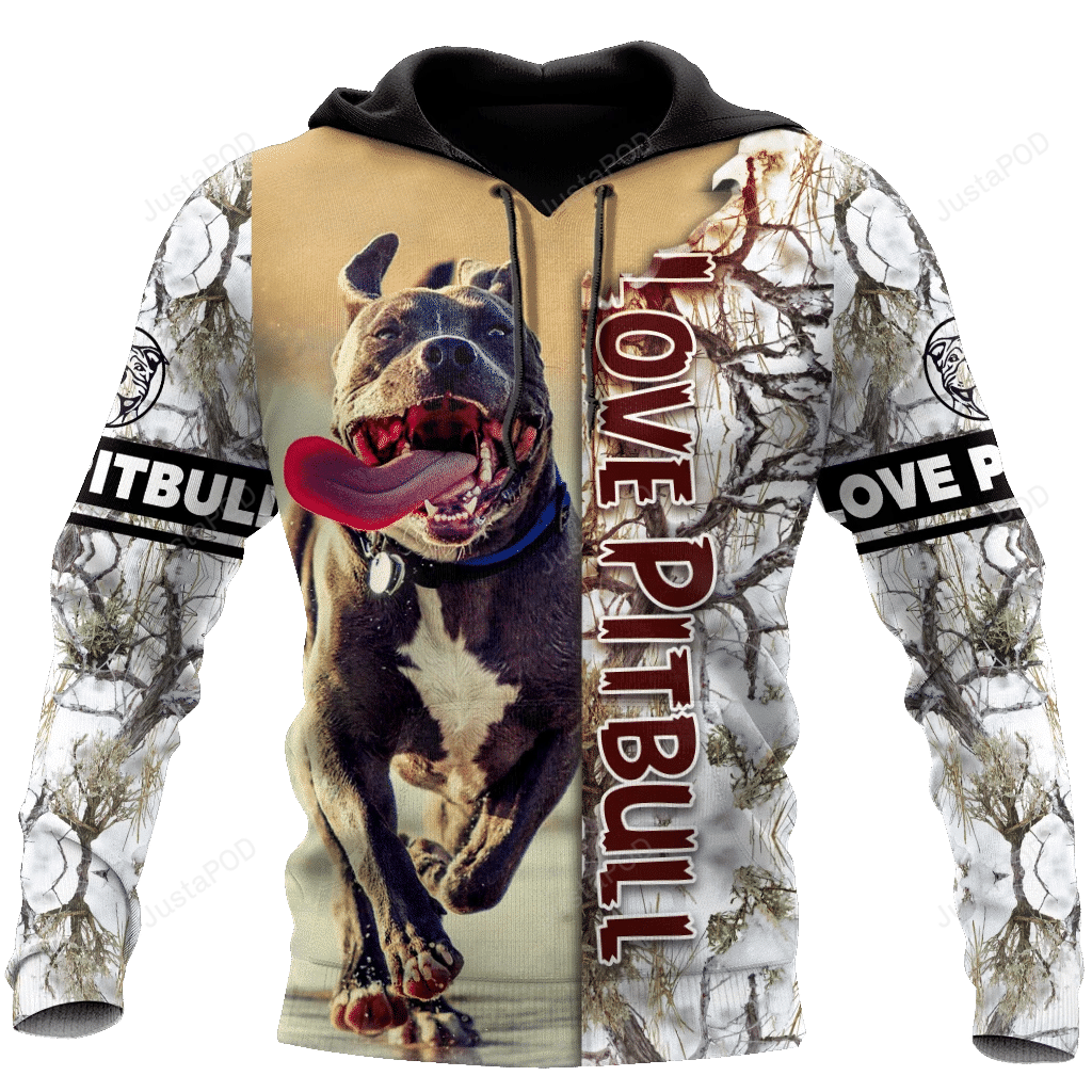Pitbull Camouflage 3D All Over Print Hoodie, Zip-Up Hoodie 4