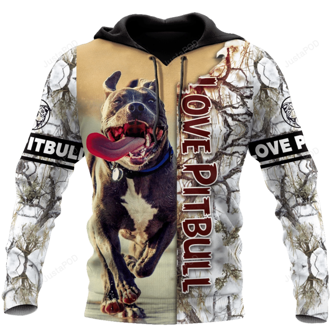 Pitbull Camouflage 3D All Over Print Hoodie, Zip-Up Hoodie 1