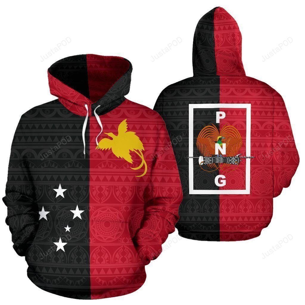 Papua New Guinea Red Black 3D All Over Print Hoodie, Zip-Up Hoodie 4