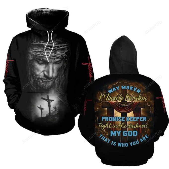 Jesus Christ Way Maker Miracle Worker 3D All Print Hoodie, Zip- Up Hoodie 1