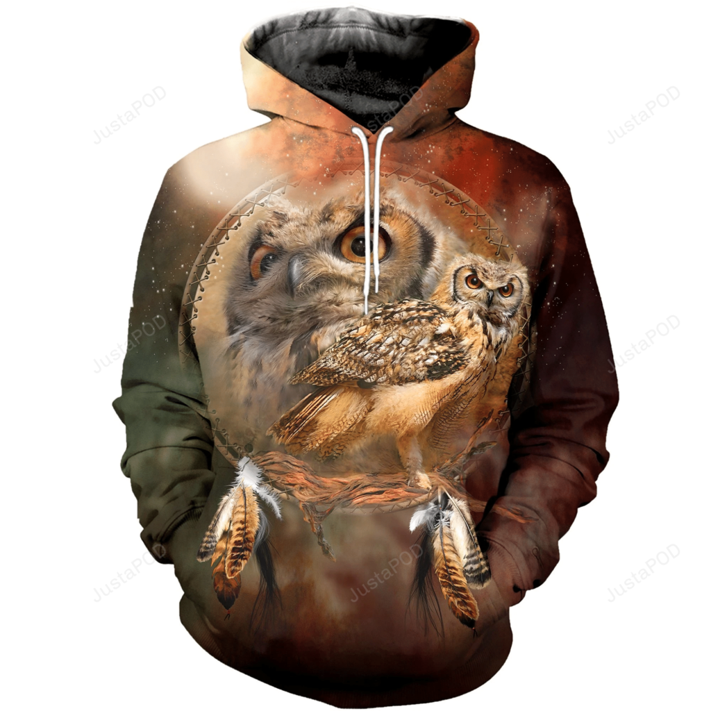 Owl 3D All Over Print Hoodie, Zip-Up Hoodie 4