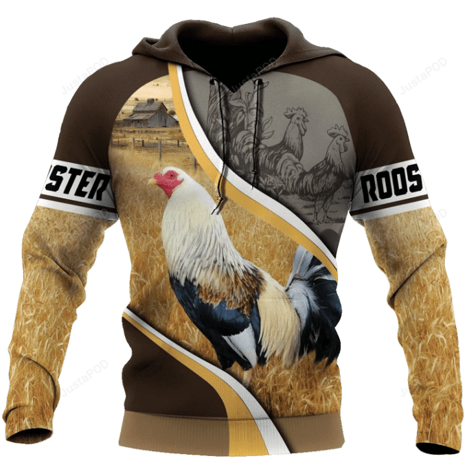 King Rooster 3D All Over Printed Hoodie, Zip- Up Hoodie 1