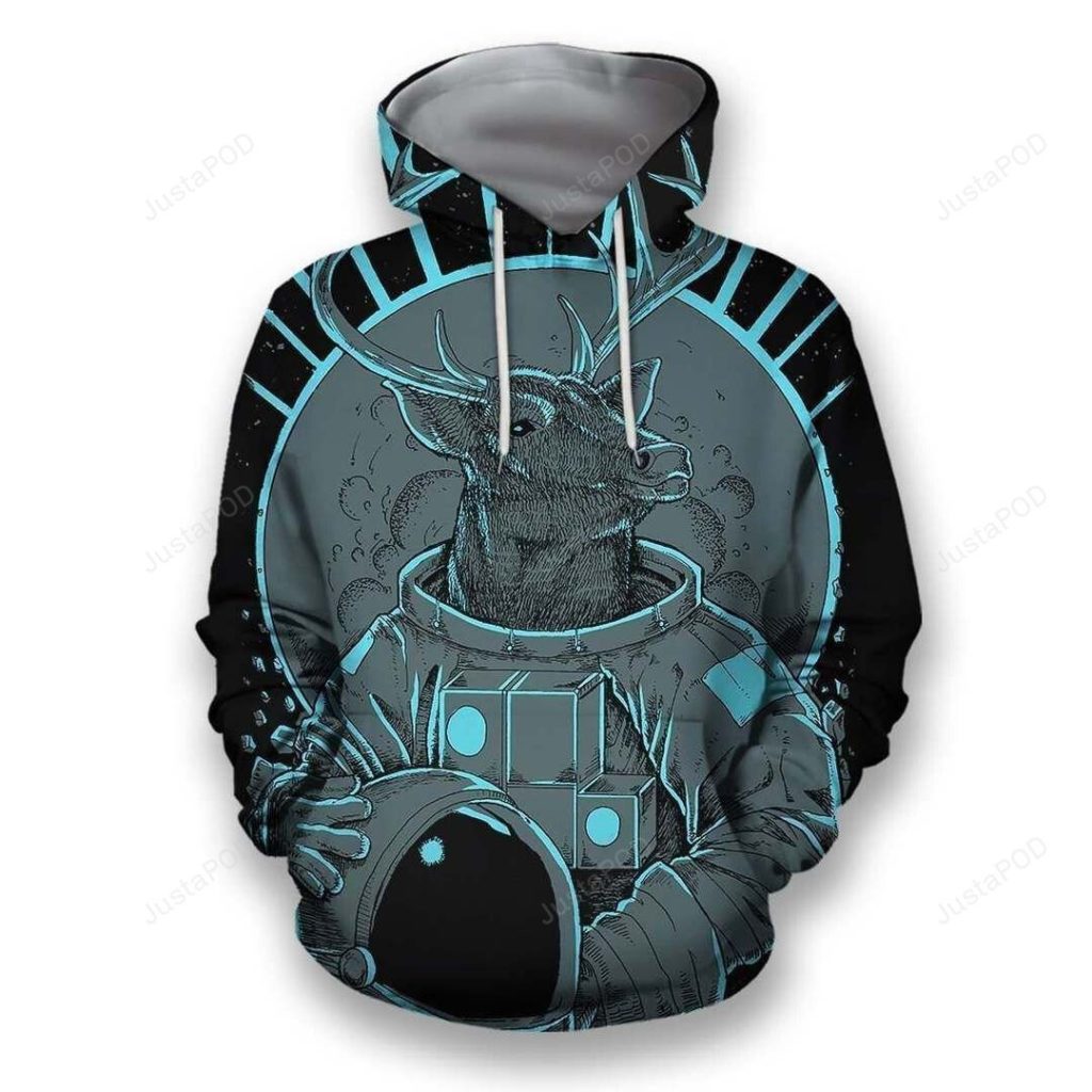 Deer Astronaut 3D All Over Print Hoodie, Zip-Up Hoodie 4