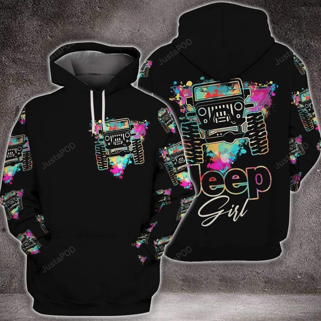 Jeep Colorful Triangle 3D All Print Hoodie, Zip- Up Hoodie 4