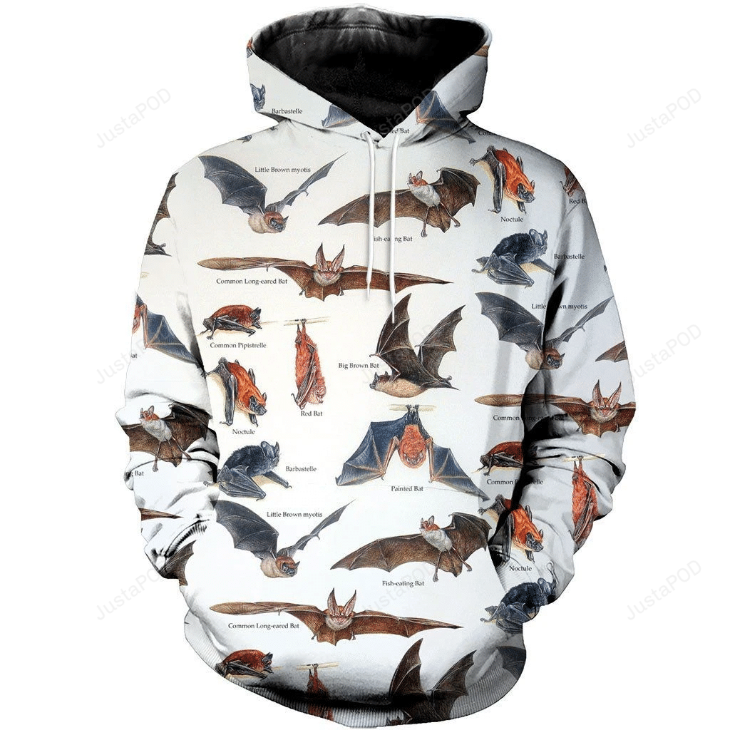 World Bats White 3D All Over Print Hoodie, Zip-Up Hoodie 4