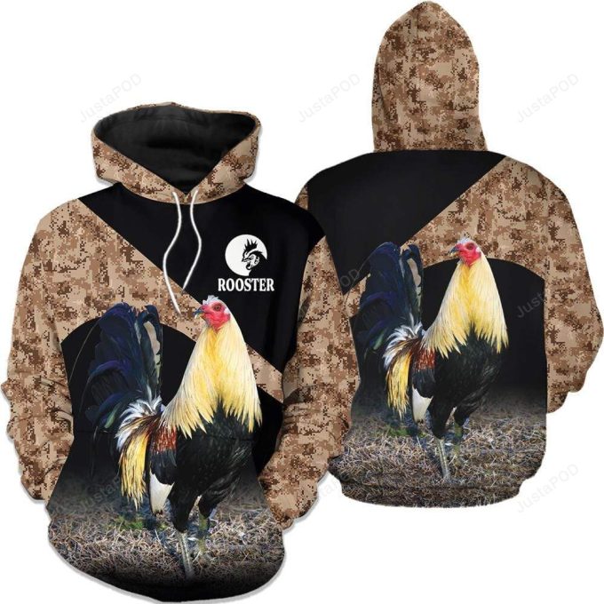 Rooster Army 3D All Print Hoodie, Zip- Up Hoodie 1