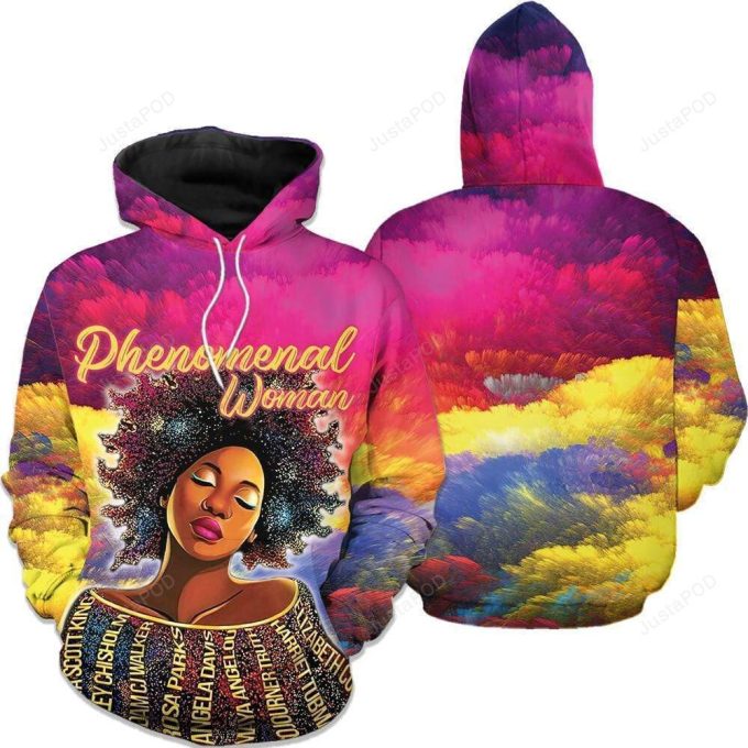 Phenomenal Woman 3D All Print Hoodie, Zip- Up Hoodie 1