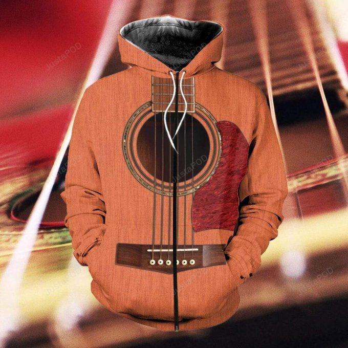 Acoustic Guitar Music Love 3D All Print Hoodie, Zip- Up Hoodie 1