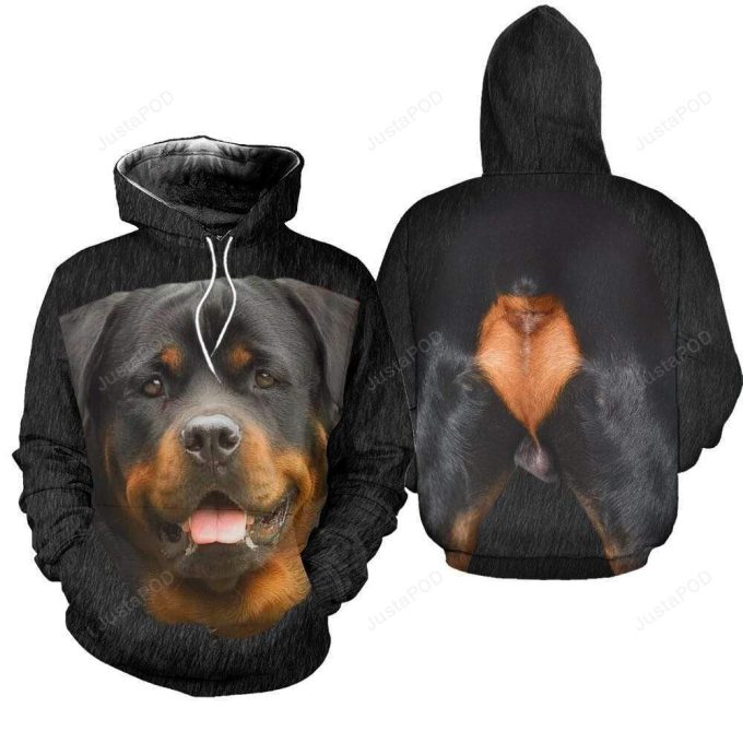 Rottweiler Body Black 3D All Print Hoodie, Zip- Up Hoodie