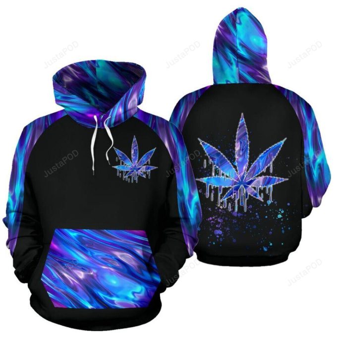 Weed Holographic 3D All Print Hoodie, Zip- Up Hoodie 1