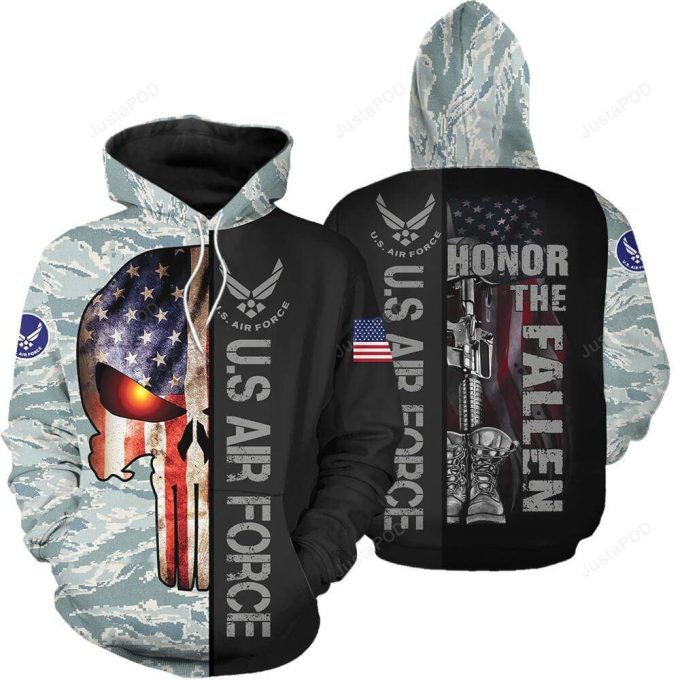 Honor The Fallen Us Air Force 3D All Print Hoodie, Zip- Up Hoodie 1