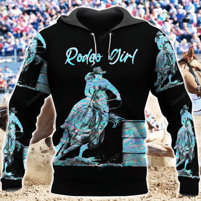 Rodeo Girl Horse Racing 3D All Print Hoodie, Zip- Up Hoodie